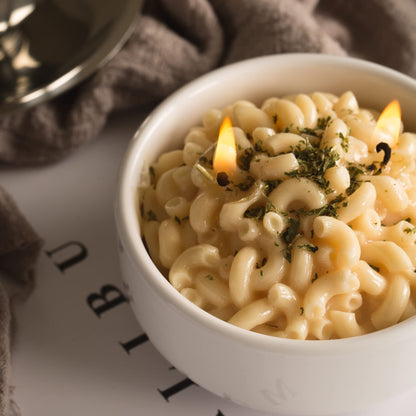 ILIKEPAR Macaroni and Cheese Pasta Bowl Scented Candle Ritual Gift for Your Lovers Friends Macaroni Pasta 5.6oz (160g)
