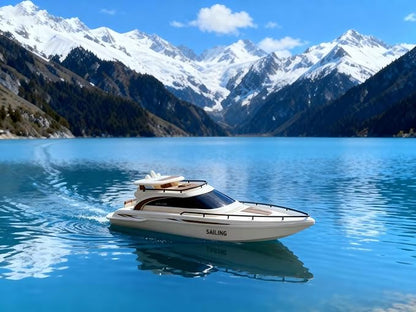 Remote Control Boat 4CH Electric Watercraft RC Sail Cruise Boat Yacht 15km/h for Lake Pool 14y+ Beginners