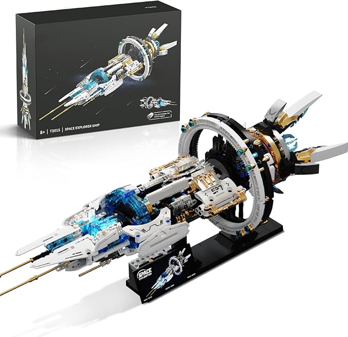 BNG Spaceship Building Set for Adults Space Building Blocks Space Station Block Kit Home or Office Decor Spaceship Toy Creative Gift for Teens Boys 8-14