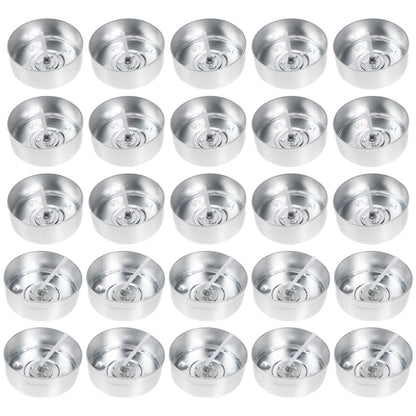 Operitacx 200 Pc Aluminum Tea Light Candle Cups with Wicks 1.57X1.57X0.59In Empty Metal Tealight Containers for DIY Candle Making and Craft Projects