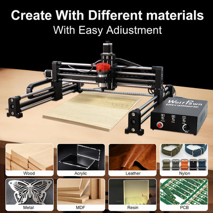 WolfPawn Upgraded CNC Router Machine,3-Axis Grbl Conrol Milling Machine for Wood Acrylic Aluminum,Engraving Milling Machine for Wood Aluminum Cutting to Linear Rails (Style - A, 23.6in)