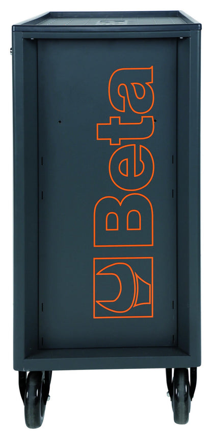 Beta RSC24 Gray 7 Drawer Heavy Duty Rolling Tool Cabinet | Mobile Steel Tool Chest with Ball Bearing Slides | 1760 lbs Load Capacity | 5" Casters | Lockable Portable Toolbox | Made in Italy