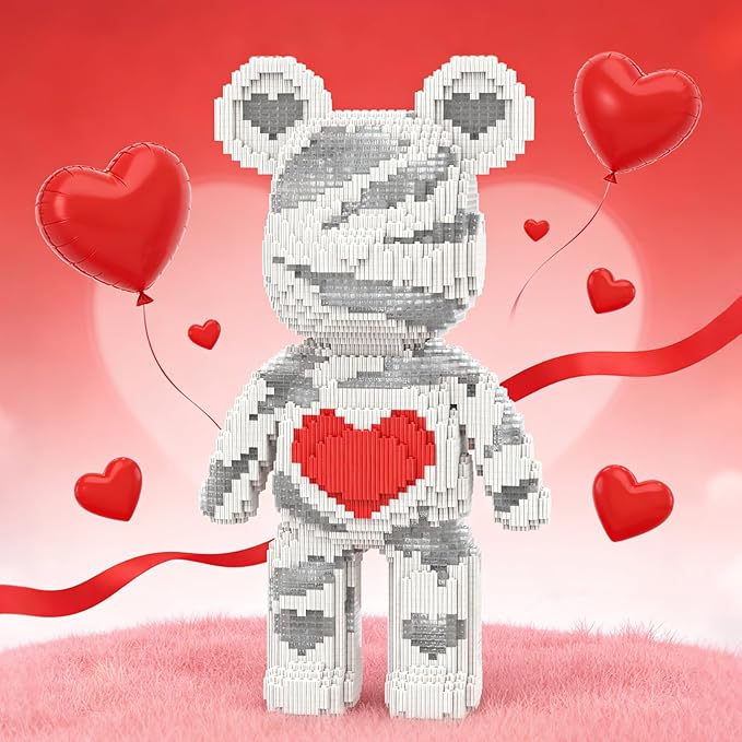 Glowing Care Bear Building Blocks (5300 PCS) 3D Micro Animal DIY Bear Building Blocks for Adults &amp Teenager Creative Toys Ideal Gift for Family &amp Friends