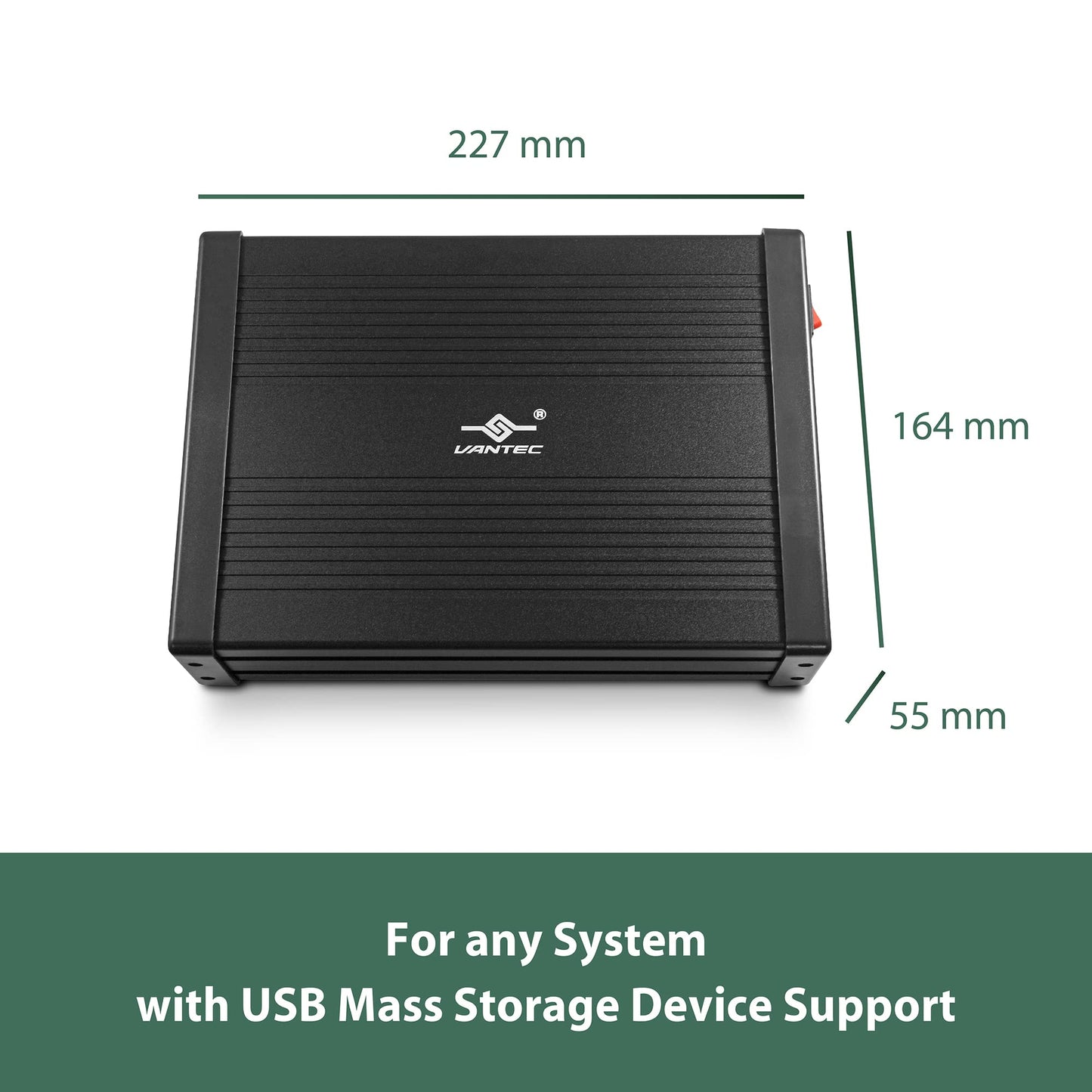 Vantec NexStar DX2 USB 3.0 External Enclosure Design for 5.25" Blu-Ray/CD/DVD SATA Drive, Second Generation of DX, No Drivers Needed, Aluminum Alloy (NST-540S3-BK)