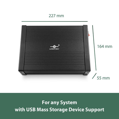 Vantec NexStar DX2 USB 3.0 External Enclosure Design for 5.25" Blu-Ray/CD/DVD SATA Drive, Second Generation of DX, No Drivers Needed, Aluminum Alloy (NST-540S3-BK)