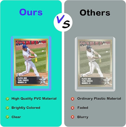 50ct 130pt 3x4 Hard Card Sleeves - Hard Plastic Trading Card Protector Rigid Clear Open-Top Card Sleeve Fits Standard Thick Trading Baseball Sports Game Collectible Cards