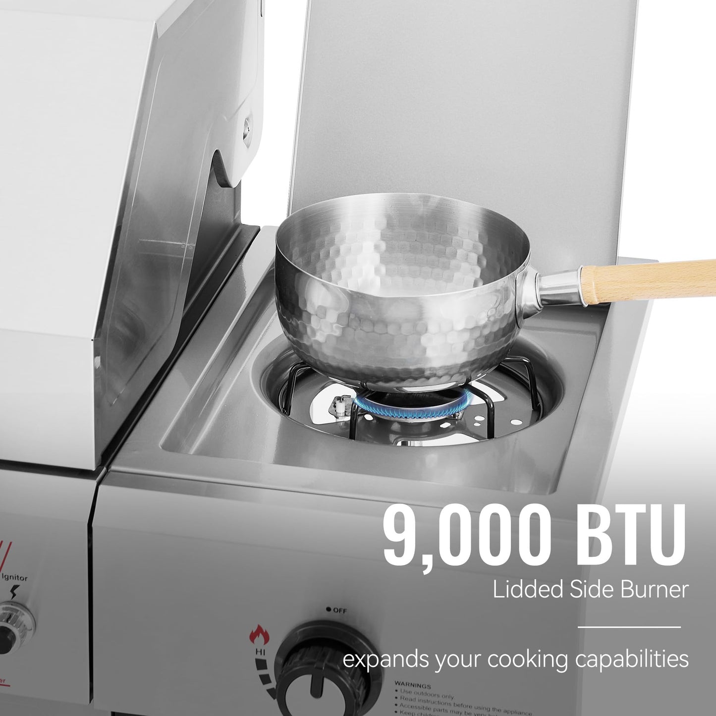 Royal Gourmet GA5401T 5-Burner BBQ Liquid Propane Gas Grill with Side Burner, Stainless Steel 61,000 BTU Output for Patio Garden Picnic Backyard Cooking, Silver