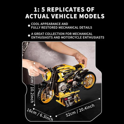 QOQ BRICK Motorcycle Building Blocks Set for Adults Motorbike Model Toy for Table Bookshelf Display Collectible Birthday Gifts for 14 15 16+ Years Old Boys Teenage Boys (1981PCS)