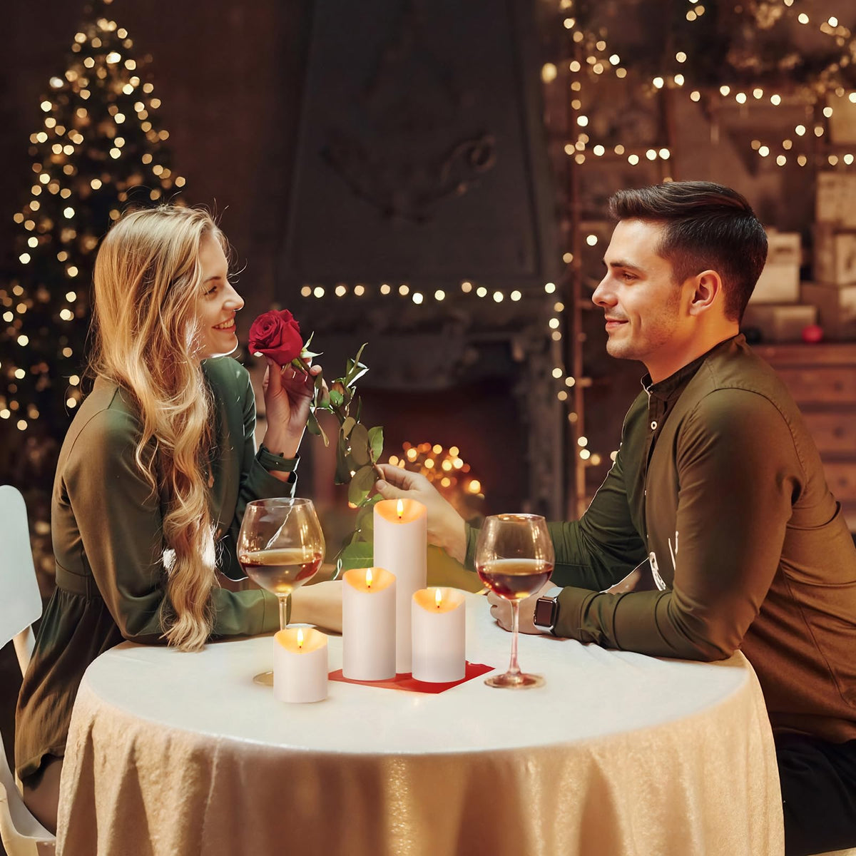 Outdoor Flameless Candles with Remote Timer - Waterproof Realistic Flickering LED Pillar Electric Battery Operated Fake Candle for Holiday Home Wedding Fireplace Decor - Ivory White 3 Pack (4”6”8”)