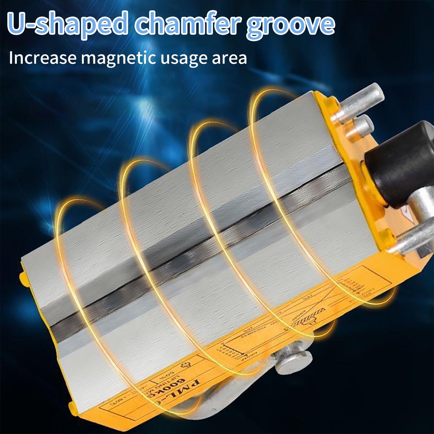 Permanent Magnetic Lifter, 660 lb/300kg Pulling Capacity, Strong Neodymium Magnets Lifting Magnet with Release Handle and Steel Hook for Lifting Plate Steel, Board, Used in Shop Crane, Hoist, Board