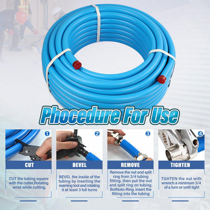 3/4 Inch ID x 100 ft Compressed Air Piping System Kit with Dual-Outlet Aluminum Manifolds, Garage Shop Air Line Kit for Air Compressor, 200 PSI