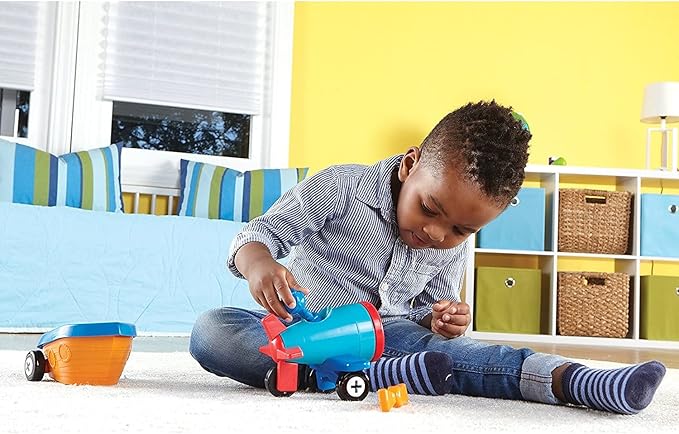 Learning Resources 1-2-3 Build it! Car Boat Plane 15 Pieces