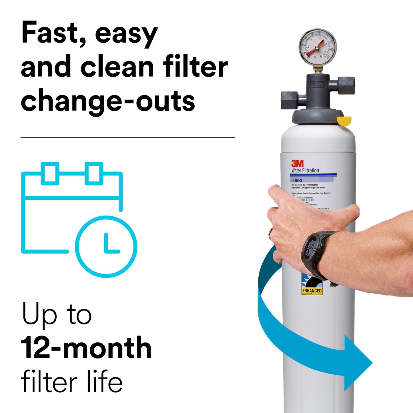 3M ICE190-S Water Filtration System for Commercial Ice Maker Machines, Reduces Scale, Bacteria and Cysts