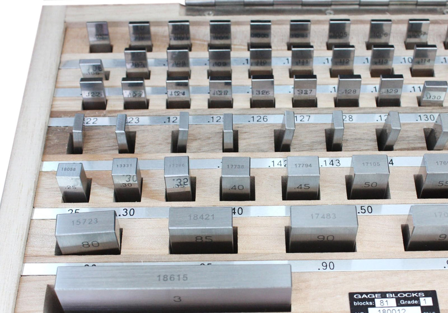 Accusize Industrial Tools 81 Pc Grade AS-1 Steel Gage Block Set, P900-S582