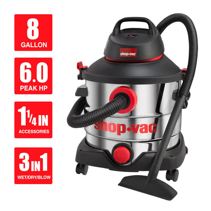 Shop-Vac 5989400 8 Gallon 6.0 Peak HP Wet/Dry Vacuum + 90304 Replacement Cartridge Filter