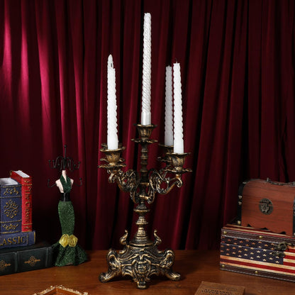 Abaodam Retro Candleholder European Style Candle Stand, 12.79Inch Metal Table Candlestick for Home Decoration Wedding Banquet Hotel Use, Centerpieces for Tables