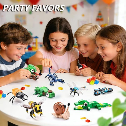 Insects Collection Building Set for Kids 10 Packs Bug Building Blocks Animals Insect Bug Toys Party Favors Ideal Gift for Boys Girls