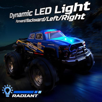 DEERC BG028 Amphibious RC Monster Truck/Boat IPX7 Waterproof Remote Control Car W/Gesture Sensing Control 2.4GHz 4WD RC Car W/ 360°RotationLED Light40mins Play RC Truck Toys for Kids Boys 6-12