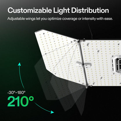 VIVOSUN AeroLight Wing AW200SE, LED Grow Light 200W with Integrated Circulation Fan, Compatible with App, Used with Growhub Controller E42A/E25 to Achieve More Functions for 2x4/3x3 Grow Tent