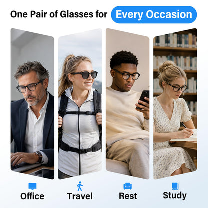 GetD 2026 AI Smart Glasses for Men Women, Translation Glasses with ChatGPT 145 Language, Photochromic Lenses, Bluetooth Glasses 11H Music Play /9H Call for Travel Daily Use
