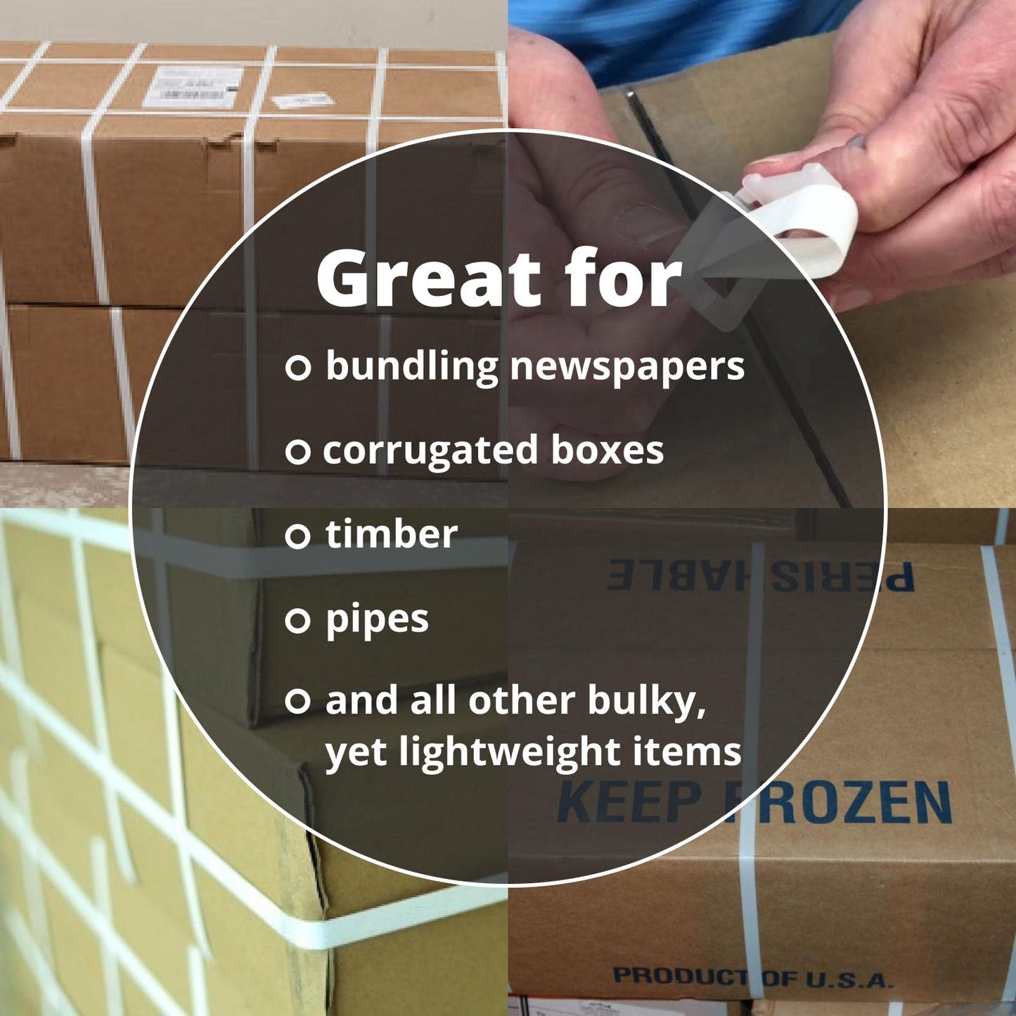 IDL Packaging 1/2" x 9900' Machine Grade Polypropylene (PP) Strapping Roll of 8" x 8" Core Size (350 lbs Break Strength) for Automatic and Semi-Automatic Machines - Lightweight Poly Banding Packaging