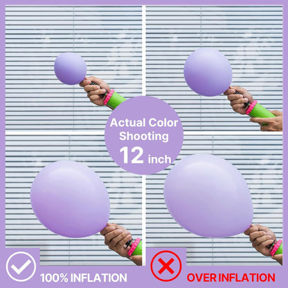 PartyWoo Pastel Purple Balloons - 100-Piece Pack | 5-18 Inch Sizes for Baby Shower & Birthday Decor
