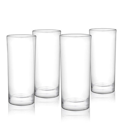 True Highball Glasses, Tall Glass Tumbler for Cocktails, Mojito Iced Tea Juices, Soda Water Drinking Cups, Kitchen Glassware, Home Bar, 11 oz Set of 4