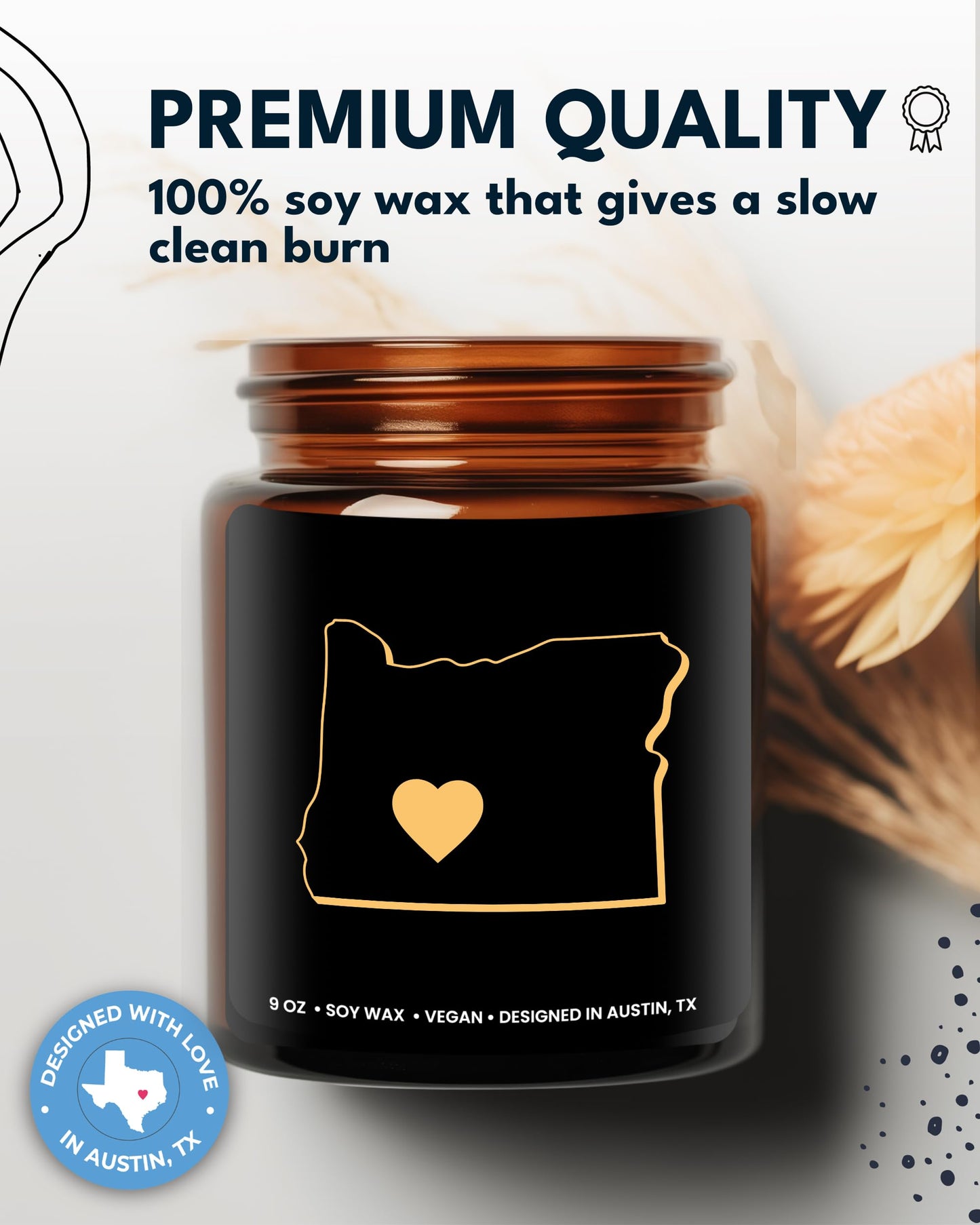 Oregon Candle, Unique Oregon Themed Gifts for Men and Women, Best State Souvenir Gifts for Moving Away, Thoughtful Home Sick Presents, Ideal for Birthday, Christmas, Graduation, Gift Ready