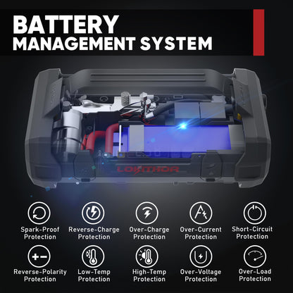 LOKITHOR JA400 1750A 12V Jump Starter with Air Compressor, 60W Two-Way Fast Charing, Lithium Car Battery Starter with 150PSI Digital Tire Inflator, Booster Pack for 7.5L Gas or 5.5L Diesel Engines