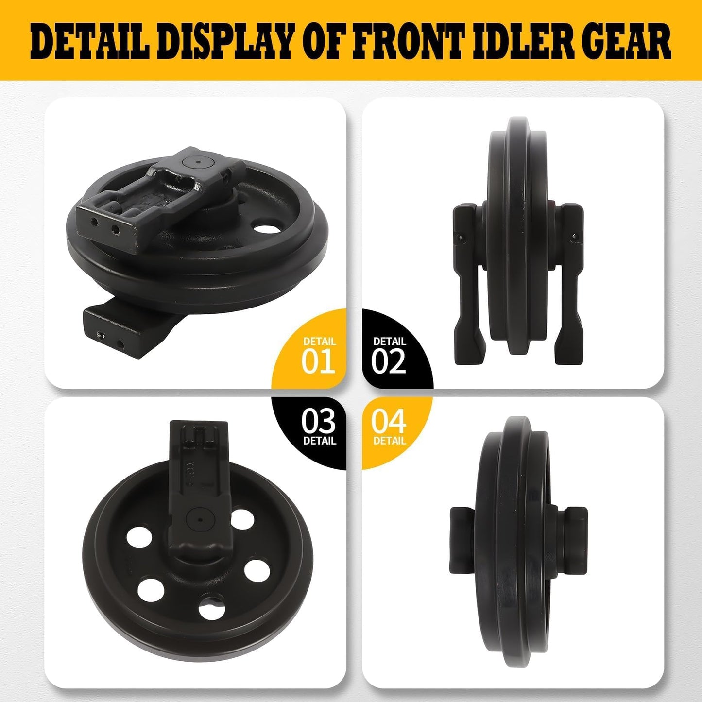 Jecoupoon RC348-21304 Front Idler Pulley Compatible with KX71-3 U25 U25S U27-4 Mini Excavator Replace RC348-21302