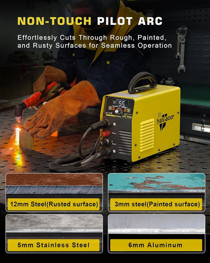 Plasma Cutter 55A with Large LED Display Non Touch Pilot Arc Plasma Cutter Machine Equipment Inverter Technology Dual Voltage 110V/220V 2T 4T Modes Maximum Cutting Thickness 3/4 Inch Clean Cuts