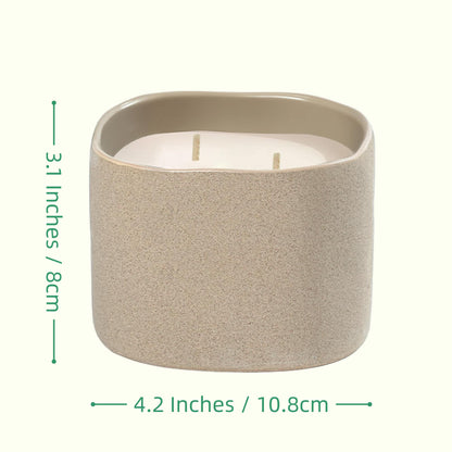 Scented Soy Candles, Large Candle 3 Wicks 19.5oz Japanese Cherry Blossom Ceramic Jar Lava Collection, Gorgeous Gifts for Birthday Thanksgiving Christmas (14.5oz-Mahogany & Teakwood)