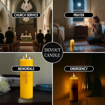 2 Packs Beeswax Catholic Candles, 7 Day Prayer Candles in Glass with 100 Hours Long Burn Time, Honey Fragrance Religious Devotional Candle for Memorials, Vigil, Church