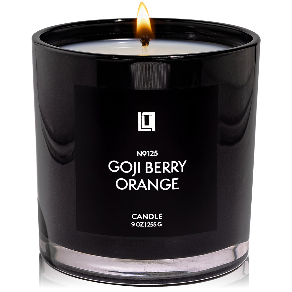 Lulu Candles | Goji Berry & Orange | Bright Citrus & Sweet Berry Scent | Luxury Scented Soy Candle | Strong Scent Throw | Long Lasting | 9 Oz