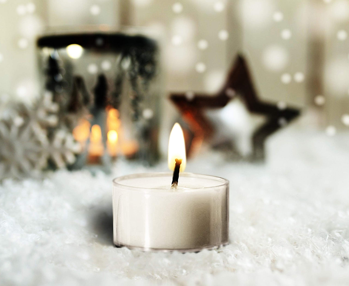 Ner Mitzvah Tea Light Candles - 50 Bulk Pack - White Unscented Tealight Candles in Clear Cup - Long Burning - 4.5 Hour