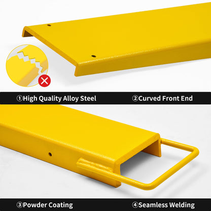 YINTATECH Pallet Forks Extensions, 84inch Length Forklift Extensions 4.5inch Width, Heavy Duty Fork Extensions for Forklifts, 1 Pair, Yellow