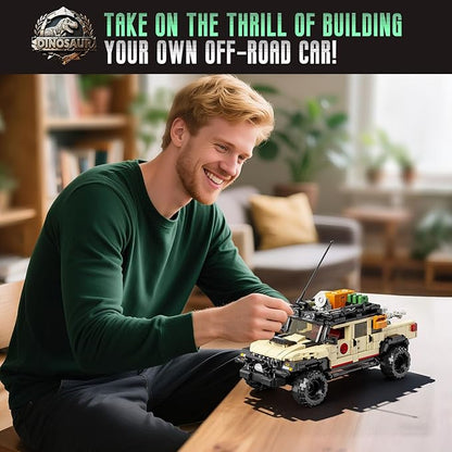 3 in 1 Classic Off-Road Vehicle Building Block Sets 1632 Pcs Off Road Cars DIY Model Kit Collectible and Display ORV Building Toys Creative Birthday Gifts for Adults Teens 14+