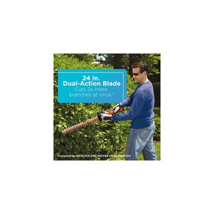 BLACK+DECKER 40V MAX Hedge Trimmer, Cordless, 24-Inch Blade, Battery and Charger Included (LHT2436)