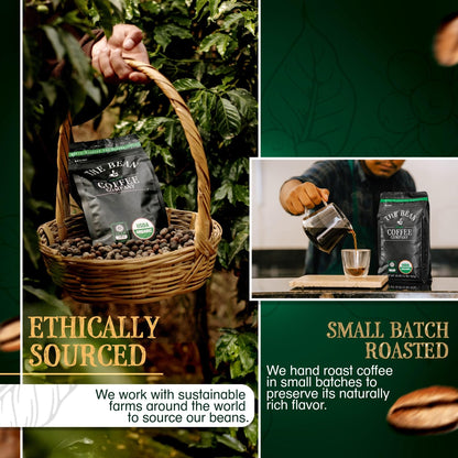 The Bean Organic Coffee Company Mocha Java, Medium Roast, Ground Coffee, 16-Ounce Bag,Café molido tostado organico