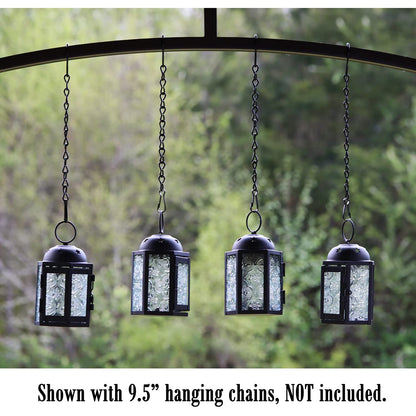 VELA LANTERNS Mini Moroccan Tea Light Candle Holder Lanterns – 4.25" Small Decorative Lantern for Table or Hanging, Metal with Glass Panels – Ramadan, Wedding, Home Decor, Frosted Clear (Set of 4)