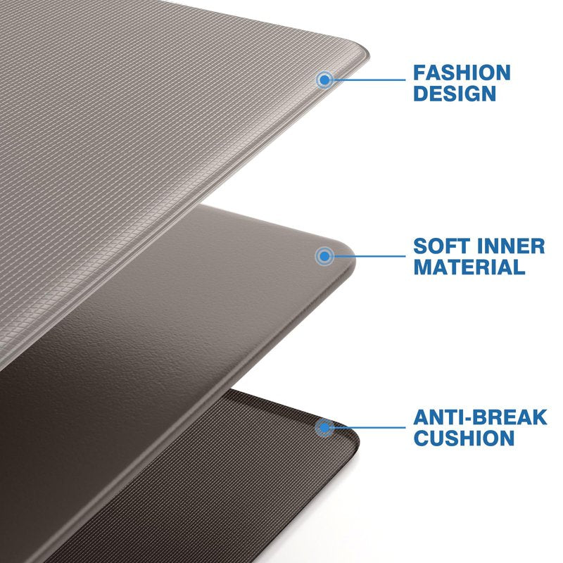 StepRite Kitchen Mats, 2PCS Kitchen Rugs, Cushioned Anti Fatigue Kitchen Mats for Floor, Non-Slip Standing Desk Mat, Waterproof Kitchen Rug Set for Kitchen, Floor, Office, 17.3"x30"+17.3"x70", Khaki