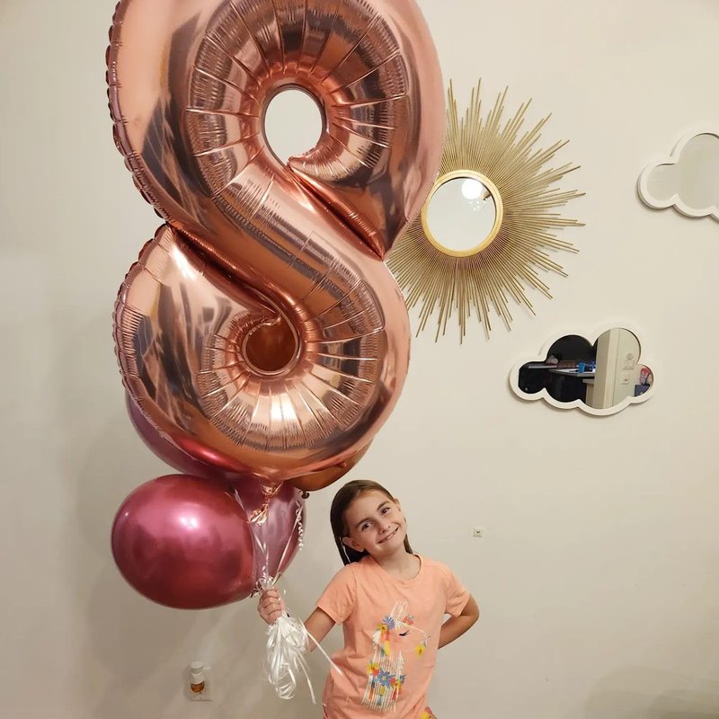 Rose Gold Number 19 Balloon 40 inch, 19 Number Balloons, 19th Birthday Decorations, 19 Year Old Women Men Rose Gold Party Supplies