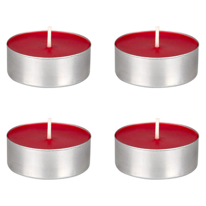 Mega Candles 4 pcs Unscented Oversize Red Tea Lights Candles, Pressed Wax Candle 12 Hour Burn Time, Home Décor, Wedding Receptions, Occasions, Events, Meditations, Tranquility, Spa