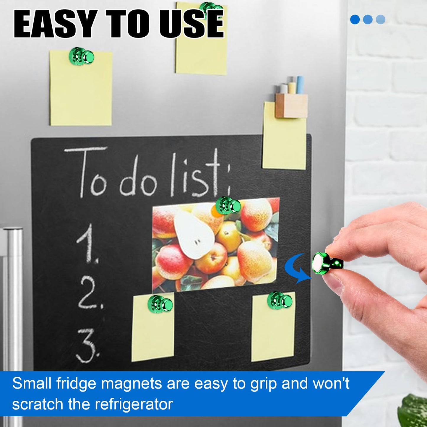 LOVIMAG Fridge Magnets 20Pcs Refrigerator Whiteboard Small Strong Magnet Classroom Kitchen Accessories Decorative Locker Set Decor Must Haves Office Calendar Refrigerador Magnetic Cute Crafts Green