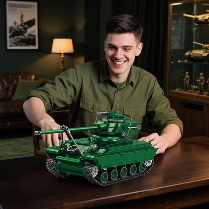 Reobrix AMX-13 Light Tank Building Set 1:28 Scale Military French Tank Model Toy Set for Military Fans 1037 PCS Collectible Building Block Kit Ideal Gift for Adults Boys Age 14+