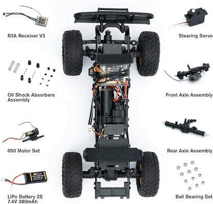 EAZYRC FMS 1/24 FCX24M RC Crawler RTR Land Rover Series with Licensed 1/24 RC Truck 4X4 Mini RC car with Lighting 2.4Ghz Remote ControlBattery (Discovery)