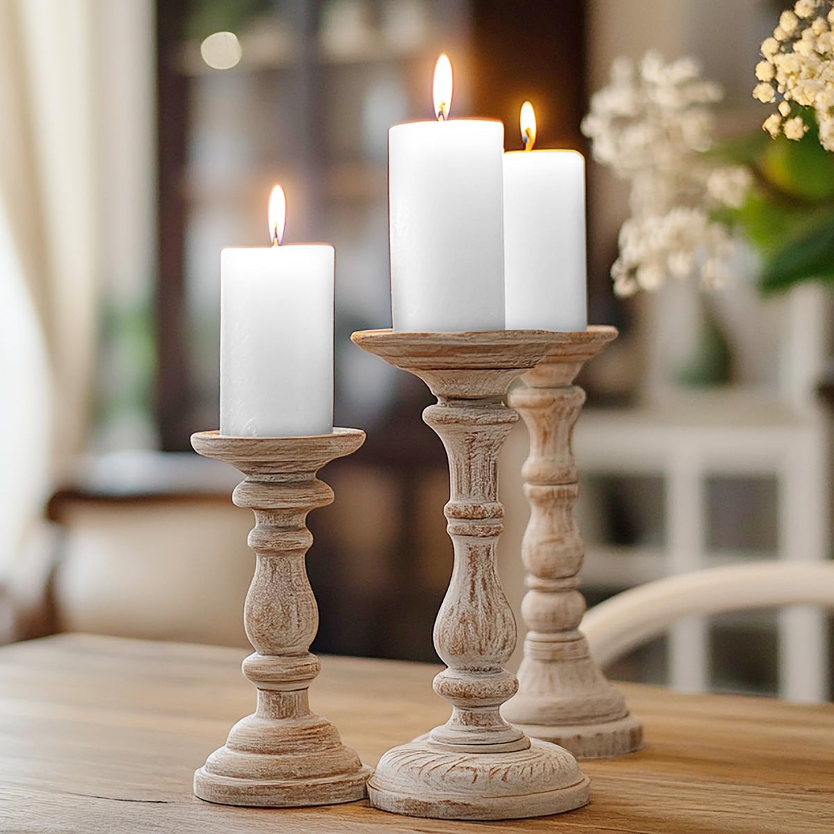 6 Pack Unscented Dripless Smokeless White Pillar Candles, 2.75x3.25 Inch Cylinder Wax Candles for Home Table Holiday Party Spa Decor Emergency