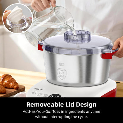 AIZIYO DoughChief, 7.4QT Dough Mixer, Dough Maker with Ferment Function, Bread Maker with 304 Stainless Steel Bowl, Removeable lid, Touch Panel Control, Proofing Box for Pizza & Bread