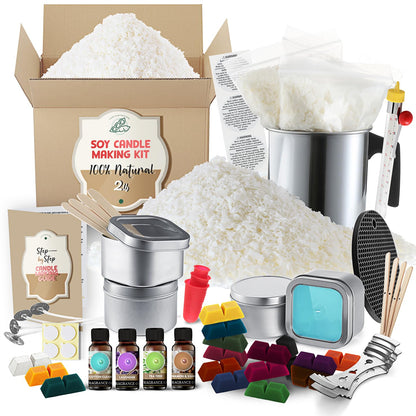 Etienne Alair Organic Soy Candle Making Kit for Adults, DIY Crafts, Complete Candle Making Supplies Include Natural Soy Wax, Tins, Scents, Dyes, Wicks & More – Gift Idea, Perfect Home Decor – 2 Lbs