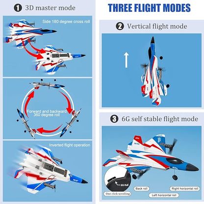 RC Plane 4 Channel Remote Control Airplane F-22 RC Airplane for Beginners Adult with Stunt Flying Xpilot Stabilization System &amp Aerobatic Two Batteries Gift Toy for Kids